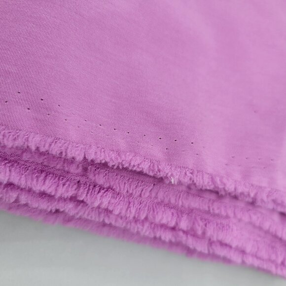 Embroidered Floral Fabric Brushed Polyester Purple Crafting Sewing 2 Yards - Picture 4 of 4